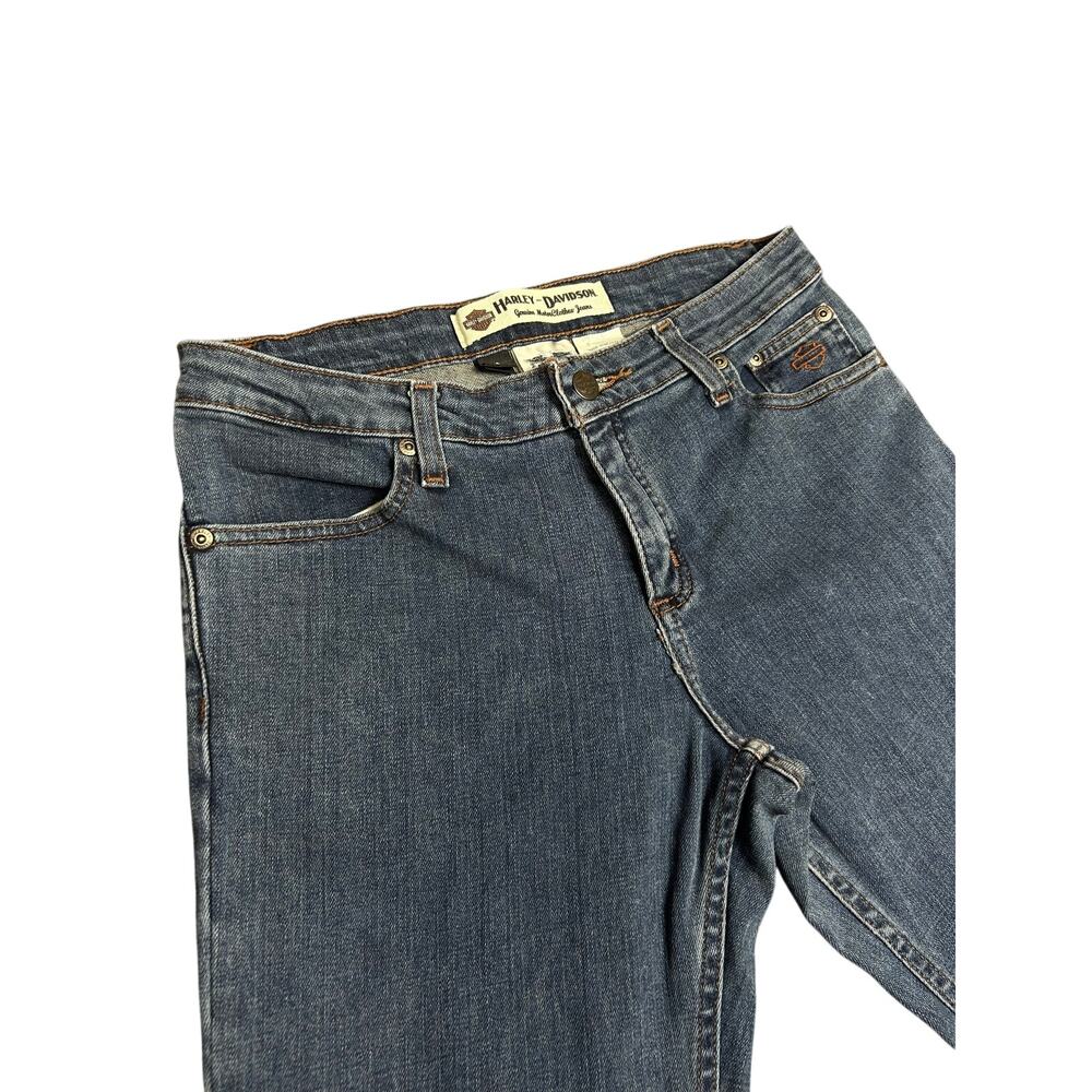Harley Davidson Jeans Womens Size 4 Blue Biker Motorcycle Y2K Bootcut
